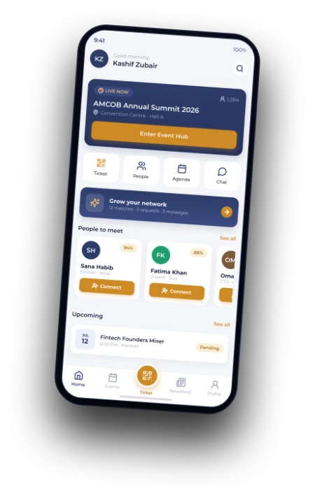 AMCOB app on a mobile phone
